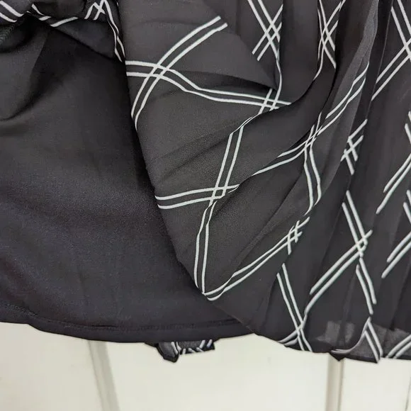 NEW Banana Republic Factory Pleated Midi Skirt Black and White - Picture 3 of 7